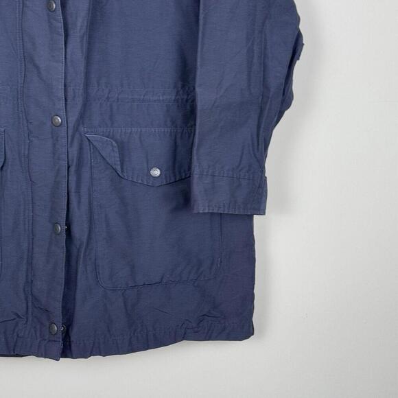 Vintage Woolrich Parka Coat Wool Blend Lined Women 8377 Navy Sz L Plaid Outdoor - Picture 8 of 13